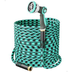 WELLUCK 50 FT Garden Hose - Ultra-Strong 3750D, Flexible Water Hose, Lightweight Non-Expanding hose with 10 Function Sprayer, Leak proof, Pressure Resistant for Yard, Outdoor