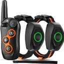 Dog Training Collar, IPX7 Waterproof Dog Shock Collar with Remote Range 1300ft, 3 Training Modes, Beep, Static, Vibration, Rechargeable Electric Training Collar for Small Medium Large Dogs (Orange and Black)