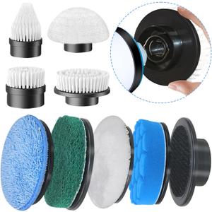 Replaceable Brush Heads Set, 9 Pack Brush Heads for Electric Spin Scrubber, Cordless Spin Scrubber Brush for Most Brands of ANS-8051A&ANS-8050 Electric Cleaning Brush, for Bathroom, Kitchen