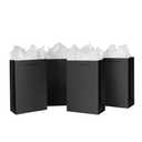 SHIPKEY 10 Pack Luxury Black Gift Bags with Gold Frame, 8.7'' Includes Tissue Paper&Handle, Perfect Thank You Favor Bags for Wedding, Groomsmen, Bridesmaid, Christmas Party, 5 Senses Gifts (8.7x3.9x7.1in/22x10x18cm)