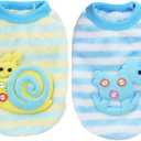 2 Pieces 0.8-1.5lb Teacup Dog Clothes Dog Sweaters for Small Dogs Girl Winter Fleece Doggie Clothes Cute Warm Puppy Sweater Size Chihuahua Pet Outfit Blue (XXX-Small)