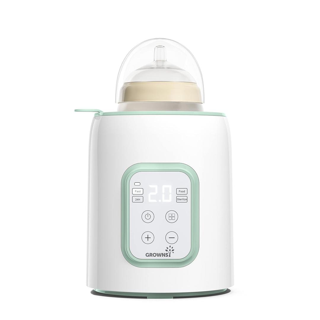 GROWNSY Baby Bottle Warmer, 8-in-1 Fast Baby Milk Warmer with Timer for Breastmilk or Formula, Accurate Temperature Control, 24H Keep, Food Heater&Defrost BPA-Free Bottle Warmer for All Bottles- Green