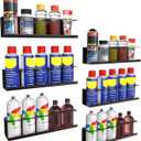 Riciakik 6 Pack Spray Bottle Holder Wall-Mounted, Aerosol Spray Can Holder Storage Rack, Heavy-Duty Paint Bottle Organizer with 30 Holes, Steel Black Spray Rack for Garage, Shop, Home or Tool Trailer