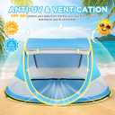 Techip Baby Beach Tent, Pop Up Beach Tent Sun Shade for Beach, UPF 50+ UV Protection Sun Shelters for Infants with Carry Bag for Outdoor Travel, Camping(Blue)