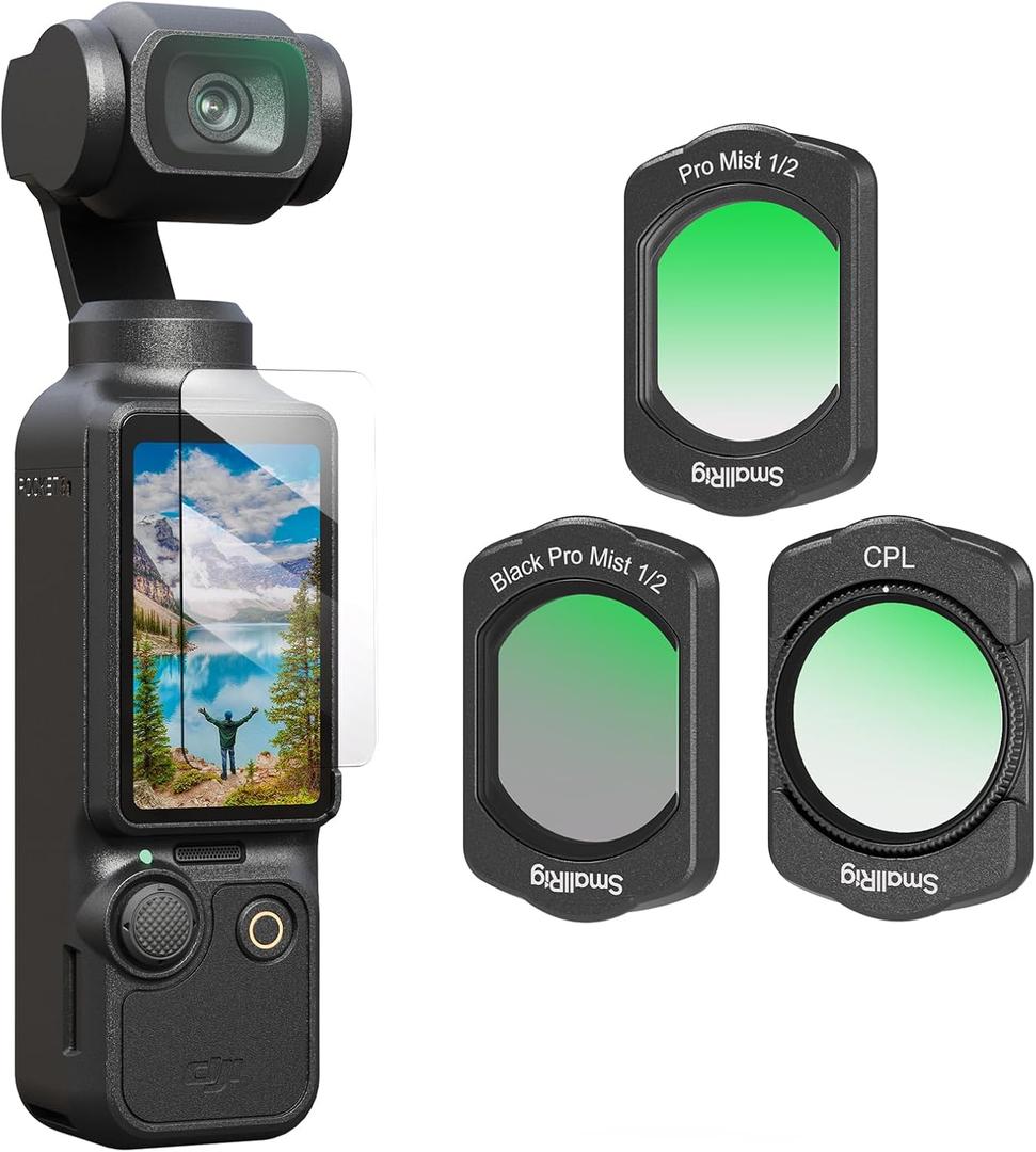 2 x SMALLRIG 1/2 Black & White Diffusion, CPL Filter for DJI Osmo Pocket 4/3