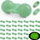 4 x FUSIGO Fishing Double Rattle Beads, 35pcs Catfish Rattles Bells Portable Plastic Fishing Beads Catfish Rig Rattles Attractor Tackle Accessories for Catfish Bass Pompano (Green Luminous- 35pcs)
