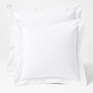 2 Pack Euro Pillow Shams 26x26 600 Thread Count 100% Organic Cotton White Square Pillow Covers with 2 Inch Flange, Soft & Smooth Premium Hotel-Quality Pillowcases Set of 2