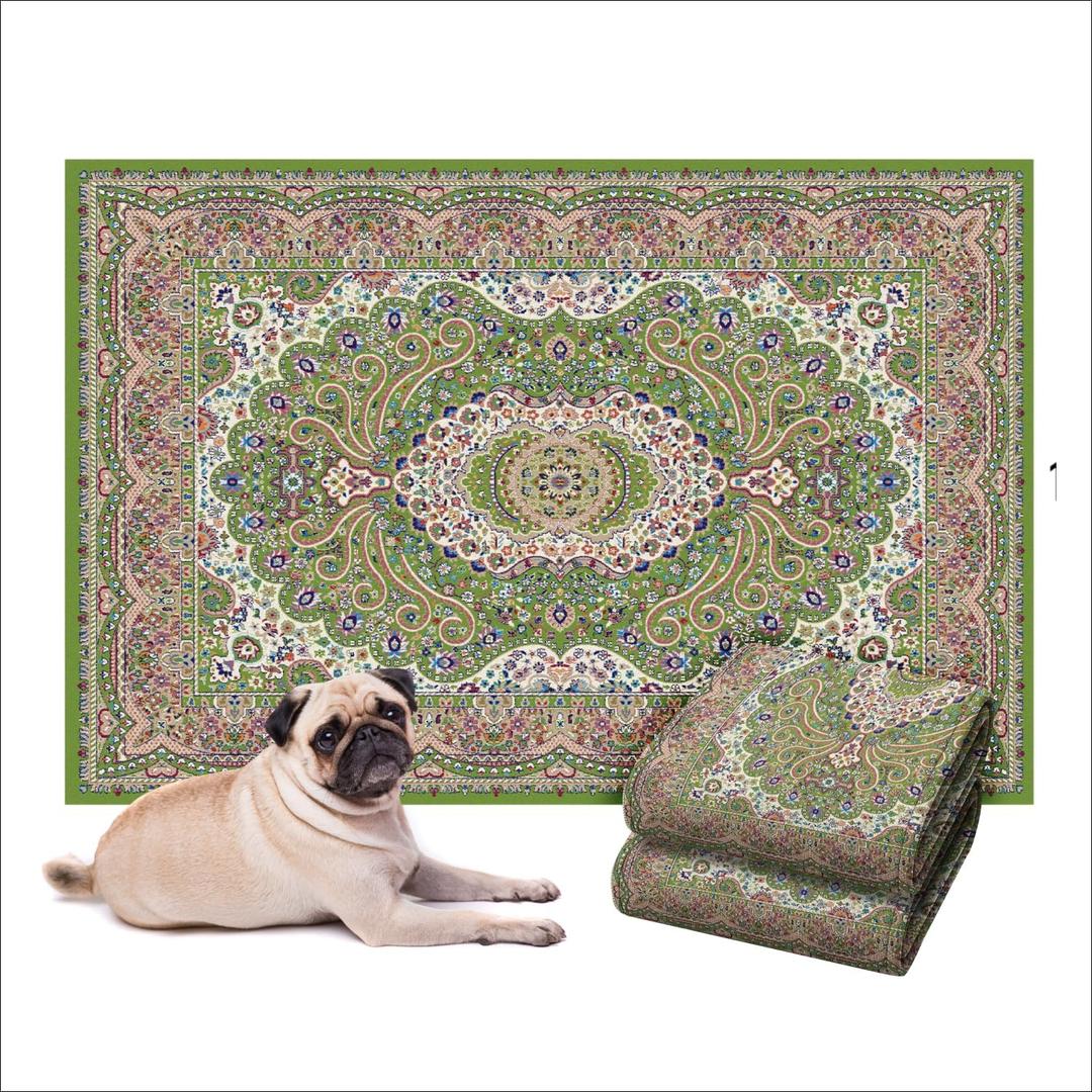 LOVEWAG Washable Dog Pee Pads, 16" x 24", Waterproof, Non-Slip, Super Absorbent, Reusable Machine-Washable, 2-Pack (Peacock Garden)