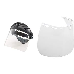 Jackson Crown Face Shield with Ratcheting Headgear, Clear Anti-Fog & Jackson Replacement Face Shield, 8" x 15.5", Clear Polycarb
