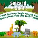 POPULAR PLAYTHINGS Magnetic Animals for Toddlers 1-3, Mini Mix or Match Animal Toys, Set of 7 Gift for Kids - Jungle Animals with Pop-up Playmat