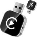 Wireless Carplay Adapter for iPhone,Carplay Wireless Adapter for Car with Wired CarPlay,Mini Compact Design with USB/Type-C Port,Plug and Play,Stable Connection & No Delay-Silver