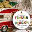 Retirement Christmas Ornaments 2025 - Retired Christmas Decorations for Tree, Goodbye Gift Coworkers, Retirement Gifts for Men, Employee Gifts, Ceramic Ornaments