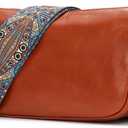 Leather Crossbody Bags for Women Purses: Small Genuine Cross Body Handbags with Wide Shoulder Strap to Travel (Brown)