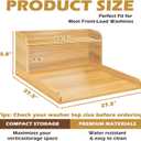 Royxen Washer Dryer Countertop with Shelf,2-Tier Laundry Countertop for Single Washer and Dryer,Soild Wood Core Washer Dryer Topper for Laundry Room Organization (Oak), 27.5 x 27.5 x 13.8 inches