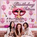 AIBIIN 7x5ft Birthday Queen Backdrop I Don't Get Older I Level Up Photography Background Pink Birthday Decorations for Women Queen Themed Party Supplies