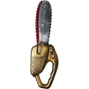 NESTRE Halloween Plastic Chainsaw - Fake Chainsaw with Blood Leatherface Costume Prop for Halloween Haunted House Party/Brown