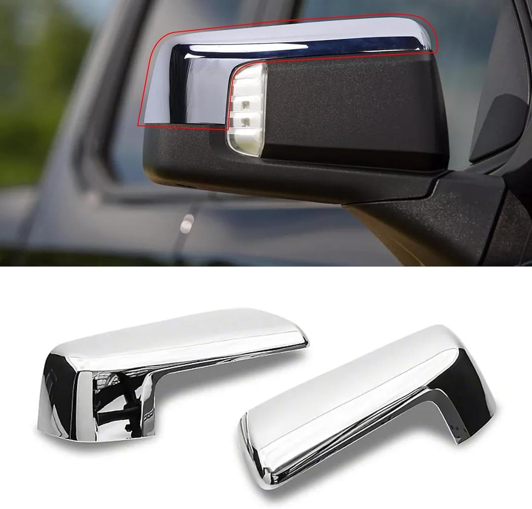 Moonlinks Compatible with 2019-2025 Chevy Silverado 1500 GMC Sierra 1500 Side Mirror Cover,Chrome Plating LH & RH Side Door Exterior Rearview Mirror Cap Trim for Silverado 1500(1 Pair)