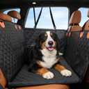 Egles Dog Car Seat Cover for Back Seat with Hard Bottom, Back Seat Extender for Large Dogs up to 220 lbs, Waterproof Non-Slip Dog Hammock with Mesh Window for Cars, SUVs and Trucks