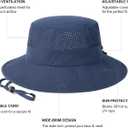 VOBOOM Sun Hats for Men Women Breathable Wide Brim Summer UV Protection Fishing Cap (Blue)