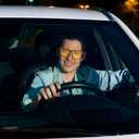 URUMQI Night Vision Glasses Fit Over Eyeglasses for Women Men, Anti Glare Polarized NightTime Glasses Oversized Yellow Lens (02 Transparent Grey Frame/Night Vision Lens)