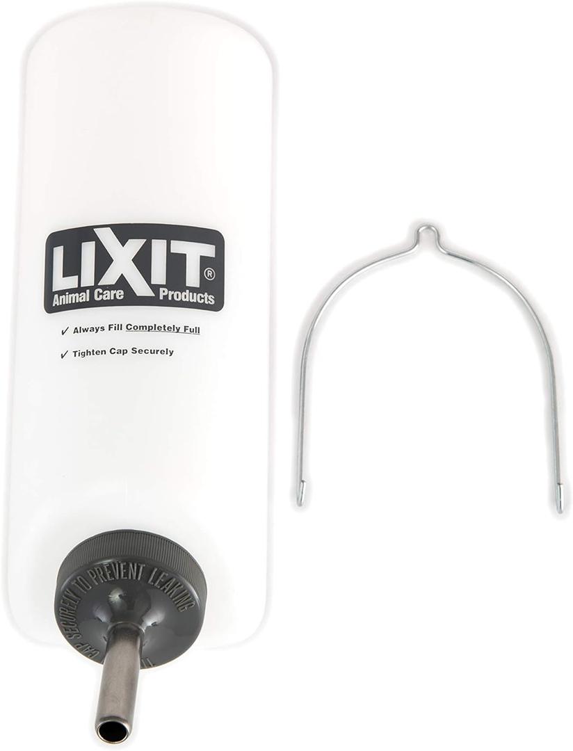 Lixit Widemouth Cage Water Bottles for Rabbits, Ferrets, Guinea Pigs, Rats and Other Small Animals. (White, 32 Ounce)