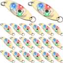 10 Pieces LED Fishing Lures Fishing Spoons Underwater Flasher Bass Halibut Flasher Saltwater Trolling Deep Drop Fishing Light LED Lighted Bait Flasher (2 x 0.8 Inch/ 5 x 2 cm)