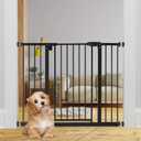 keny 29"-42.5" Baby Gate for Stairs, Auto Close Safety Dog Gate, Pressure Mounted Easy Walk Through Pet Gate for Doorways, Durable Stair Gate, 30" Tall, Black, 29-42.5"Wide, 30"Tall