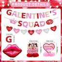 Galentines Decor: Galentines Day Decorations Include Galentine's Squad Banner Garland Centerpieces Lips Balloon for Galentines Decorations