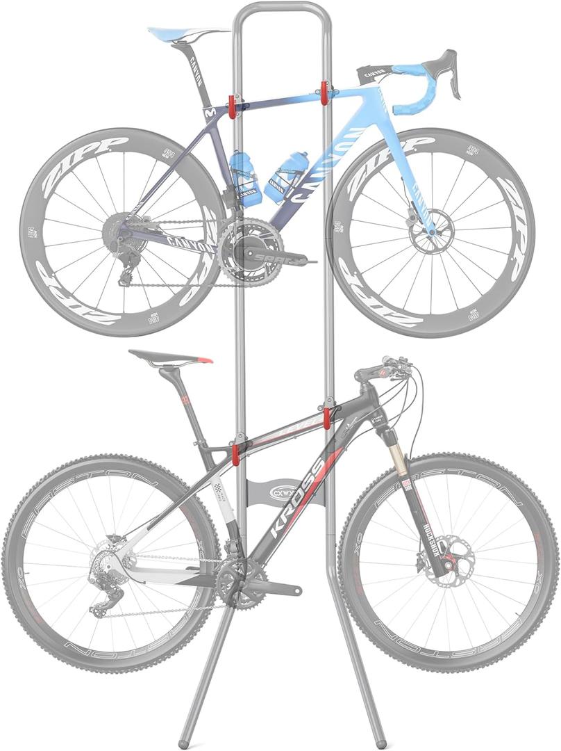 CXWXC 2 Bike Storage Rack (Max. 120LBS) - Gravity Wall Bike Rack - Fully Adjustable Bike Rack Garage,Home or Apartments - Vertical Bike Stand for Road, Mountain, and Hybrid Bicycles