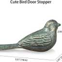 Door Stopper Security Floor Decorative Cute Bird Heavy Duty Cast Iron Door Stop, 2 Pack Door Stops Wedge Antique Gold-Green