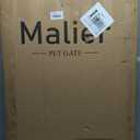 Malier Metal Freestanding Dog Gate, 32'' Height Outdoor Indoor Dog Fences, Extra Wide Foldable Puppy Gate for Stairs (Black, 2 Panels 40''W 32''H)
