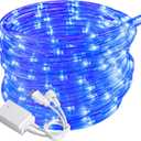 Waterproof LED Rope Lights, Connectable & Flexible with 8 Modes, Outdoor Lighting for Deck, Garden, Pool, Patio & Christmas Decor (Blue, 20ft)