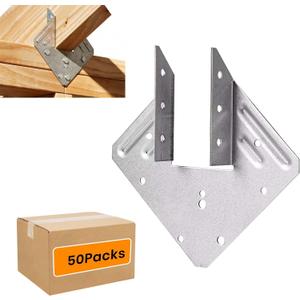 Hurricane Ties for Rafters, 50 Pack 18-Gauge Galvanized Hurricane Straps & Rafter Ties, Structural Connectors for Roof Truss and 2X Deck Joists