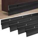 4 Pack 36'' Black Commercial Door Bottom Sweep, Aluminum with Vinyl Insert