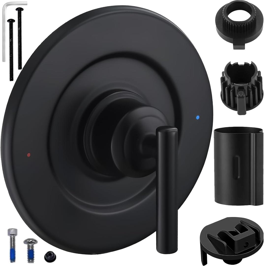 Shower Trim Kit Replacement for Moen T2901BL Gibson Posi-Temp Valve Trim Kit, Compatible with Moen 2510/2520/2570/2590 Shower Valve (Matte Black)