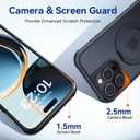 2 x 360 Spin Magnetic Stand (Pro-Version) for iPhone 16 Pro Case (Compatible with MagSafe) [Military Drop Protection] Matte Translucent Shockproof Protective Phone Case 6.3'', Black