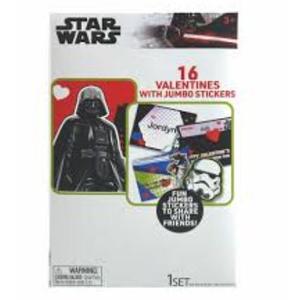 Star Wars 16 Valentines with Jumbo Stickers 2 Pack