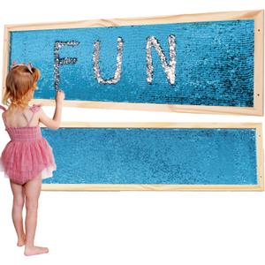 ESEHGS Sequins Sensory Wall Frame | Reversible Sequins Board for Kids | Sensory Sequins Fabric | Sensory Wall and Room Board(1-Pack)