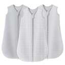 SWEET DOLPHIN Baby Sleep Sack 0-6 Months - 100% Cotton 2-Way Zipper TOG 0.5 Infant Wearable Blanket, Newborn Essentials Toddler 3 Pack Sleeping Sacks - Grey, S