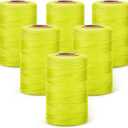 Amylove 6 Roll Mason String Line #18, 500 ft Nylon Braided Construction String Line, Heavy Duty Outdoor Twine Rope for Gardening or Masonry Tools Construction DIY Project, Fluorescent Yellow