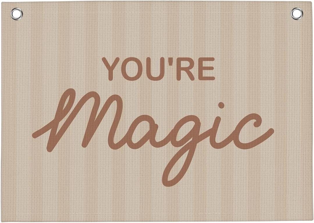 You Are Magic Banner Boho kids Room Playroom Wall Decor Vintage Sports Decor for Nursery Playroom Kids Bedroom Dorm Toddler Decorations 22x28 Inch
