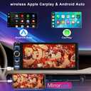 6.8" Single Din Car Stereo with Wireless Apple CarPlay Android Auto, Car Radio with 1280 * 600 IPS Touchscreen,Bluetooth 5.2, FM Radio,Dual USB Ports,Type-C Quick Charge, Backup Camera, EQ Subwoofer