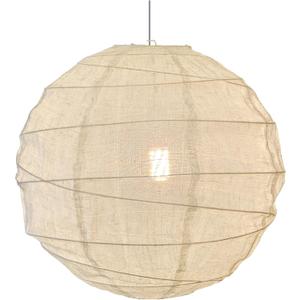 Hytsoeee(19.69Inch) Large Round Linen Fabric Lantern, Beige Foldable Hanging Fabric Lantern Lamp Shade,Handmade Linen Cloth Lanterns Pendant Light Shade for Home, Leisure Places, Ceiling Decor, 19.69 inches x 18.9 inches