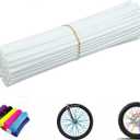 Spoke Skins Spoke Covers: 8-21 inch Rims Protector & Decoration for Dirt Bike | Bike | Bicycle | Wheelchair | Motorcycle - 72 Pack (white)