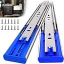 16 Inch 200lbs Soft Close Heavy Duty Drawer Slides, Side Mount Rails Full Extension Ball Bearing Cabinet Tool Box Runners Tracks Glides (1 Pair, with M4 Screws)