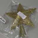 Gold Star Christmas Tree Topper with 30 Led Lights, Gold Tree Star for Christmas Tree Top Decorations, Vintage Christmas Holiday Party Ornament, Lighted Battery Golden Stars Tree Topper