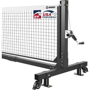 Tournament-Grade Pickleball Net, IFP/USAPA Standards Regulation Size, Rust-Resistant Aluminum Frame with Hand-Crank Tension System for Semi-Permanent or Mobile Court Use