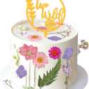 JeVenis Wildflower Cake Toppers Two Wild Flower Cake Decor Second Birthday Cake Toppers for Floral Two Wild Birthday Party Decoration Supplies (Golden 1)