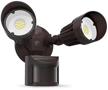 JJC LED Security Lights Motion Sensor Flood Light Outdoor Fixture, 27.5W(120W Equiv.) 3000LM, IP65 Waterproof, 3000K Warm White ETL Listed Outdoor Lighting Brown (Not Solar Powered)