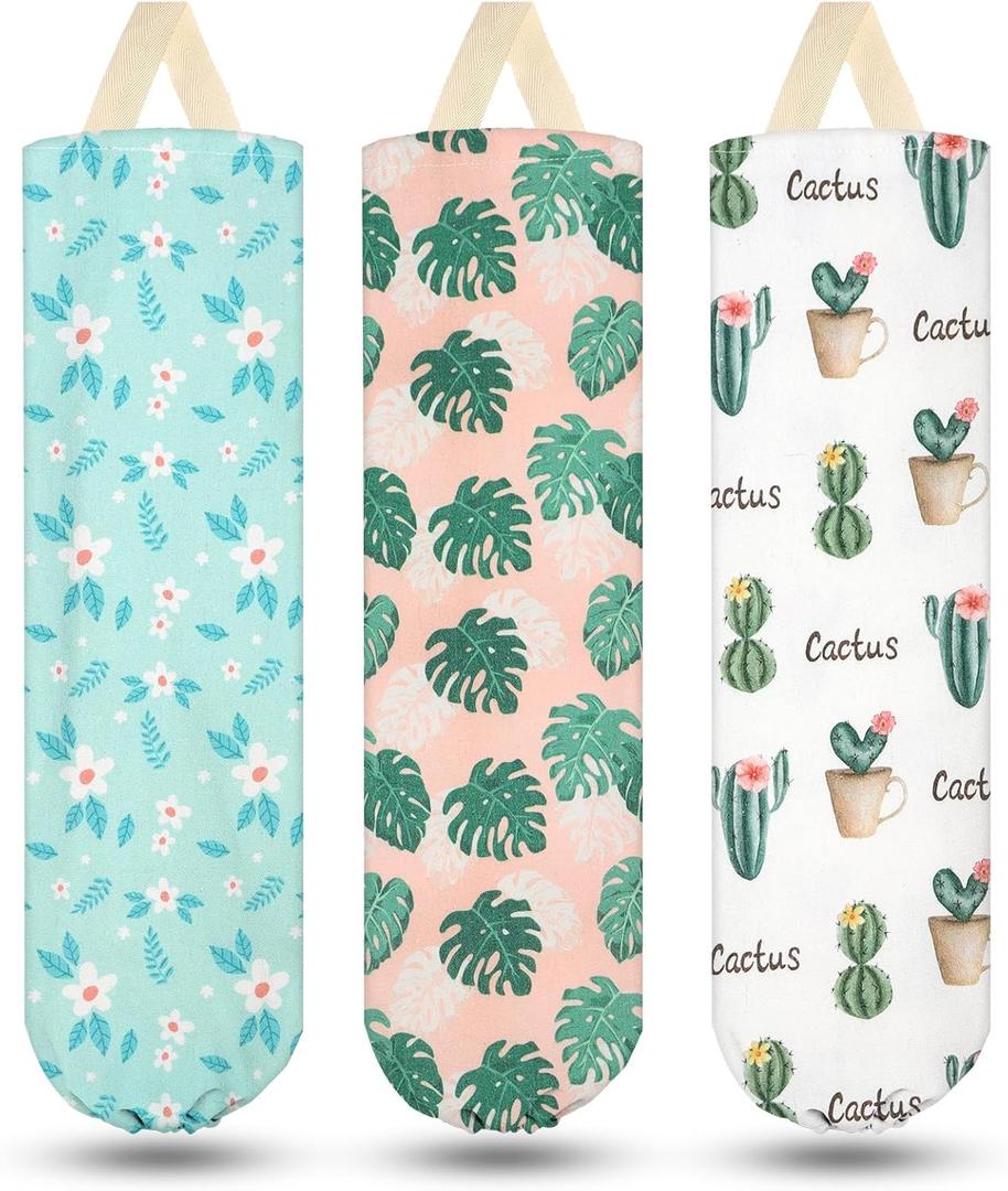 Plastic Bag Holder, Wall Mount Grocery Bag Organizer for Plastic Bags, Reusable Grocery Bag Organizer for Home Kitchen Pantry Decor (O)